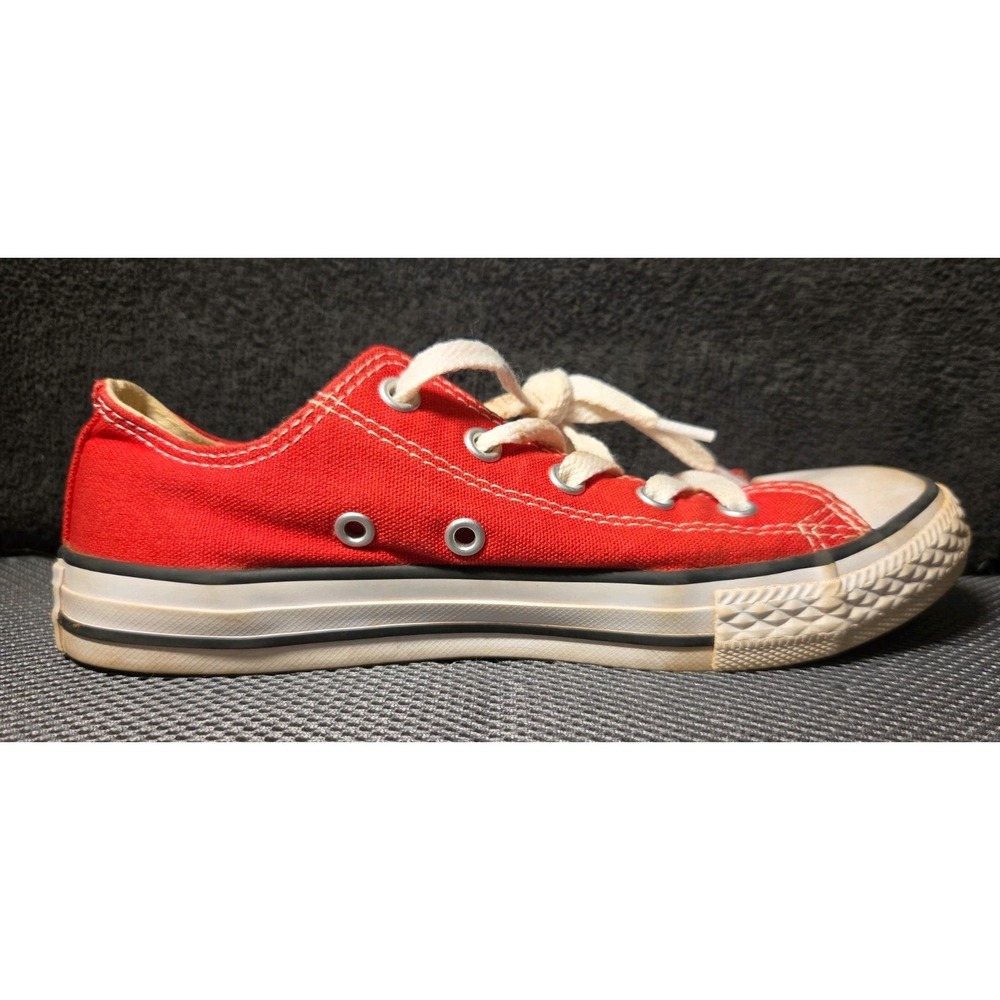 Converse Chuck Taylor All Star 3J236 Red Canvas Low Top Shoes Youth Size 2 - Picture 5 of 9